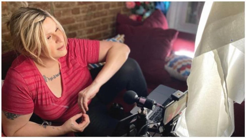 Shakina Nayfack is adapting on the set.