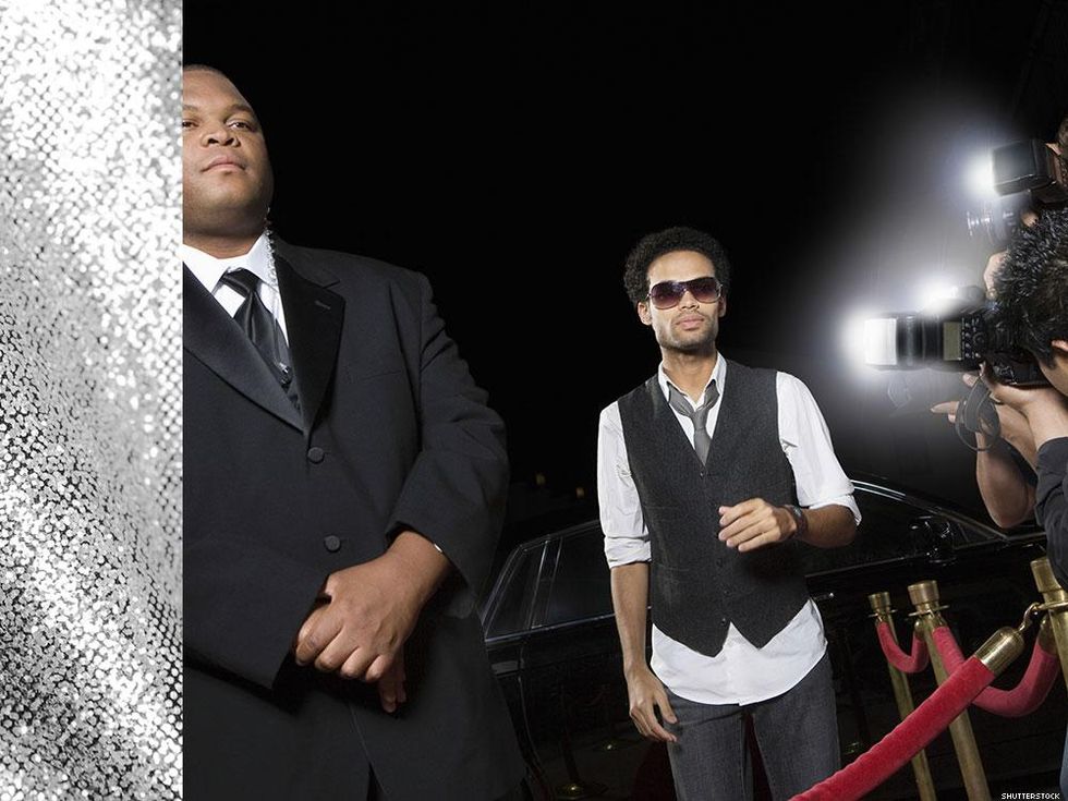 Silver lam\u00e9 on left = starfucker. Silver lam\u00e9 on right = celebrity.