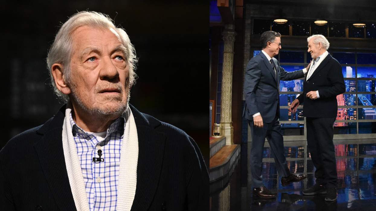 Sir Ian McKellen during the February 4, 2026 episode of The Late Show with Stephen Colbert