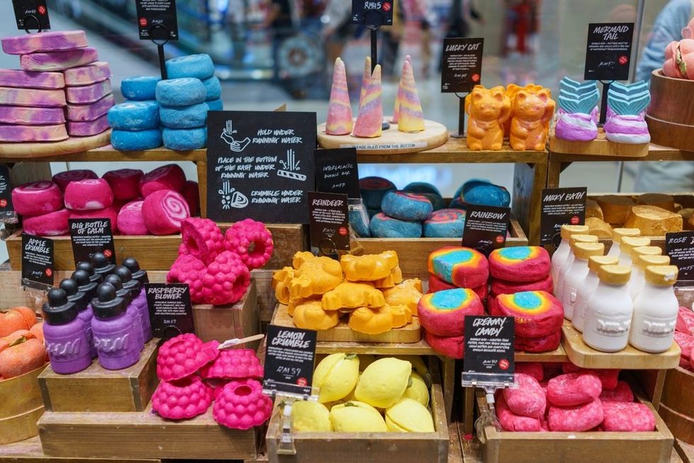 Soaps inside a Lush cosmetics store