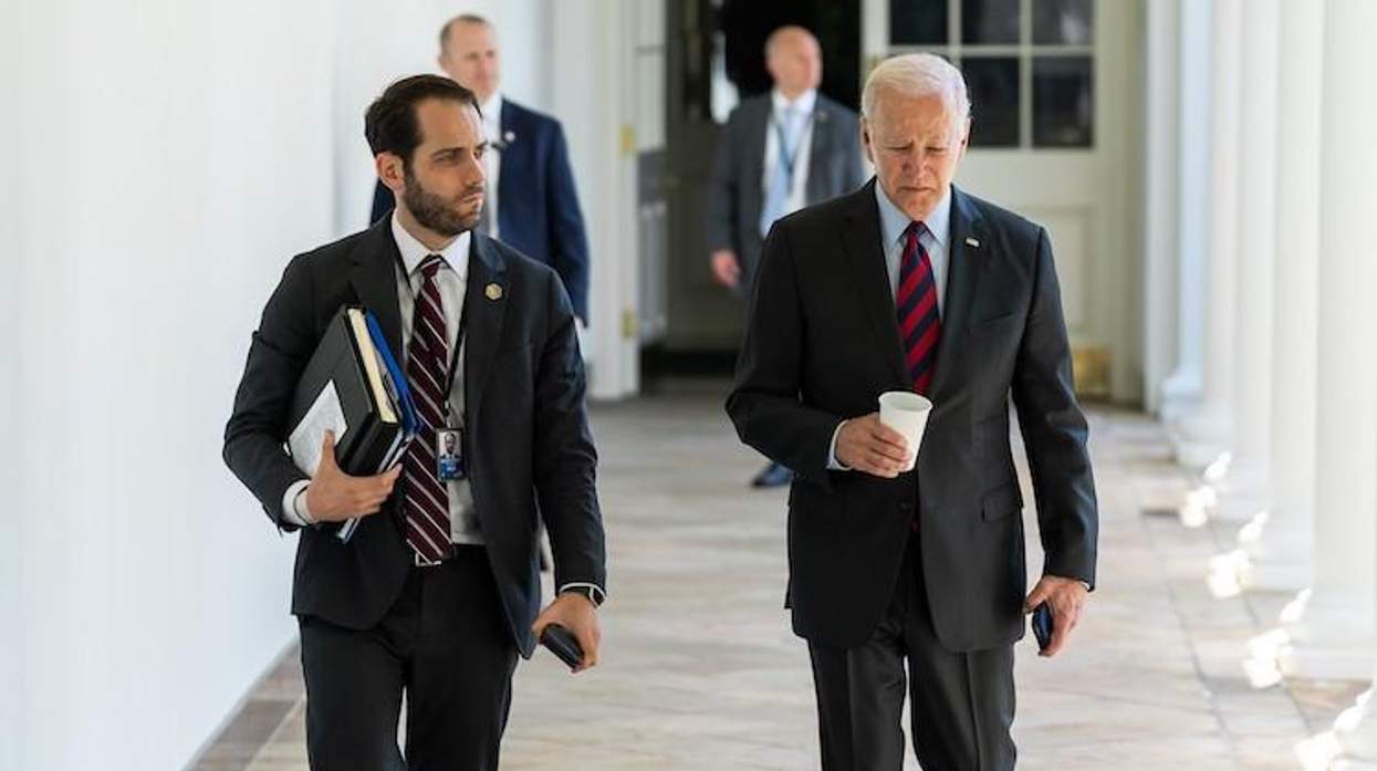 Stephen Goepfert (L) and Joe Biden