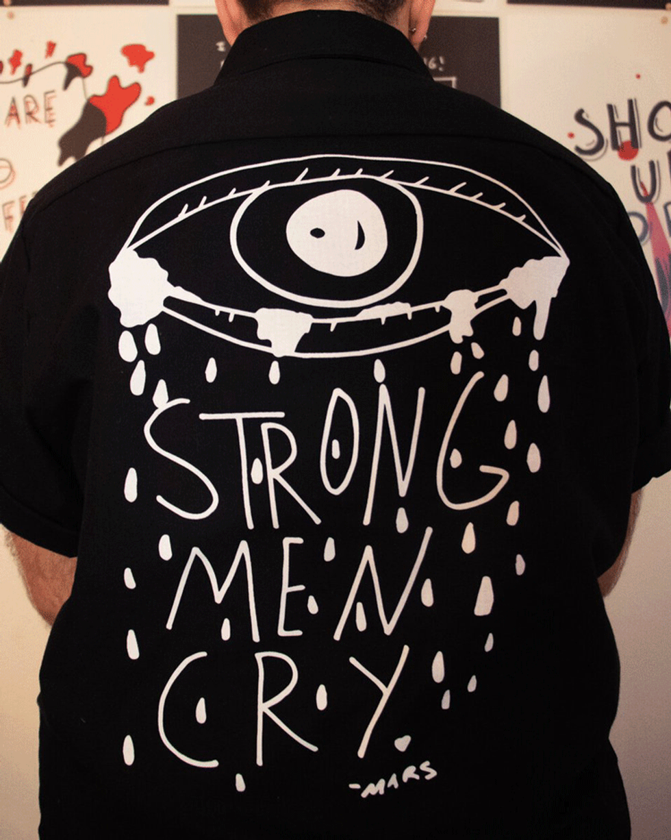 Strong Men Cry Button Up