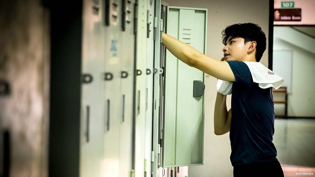 Student in locker room