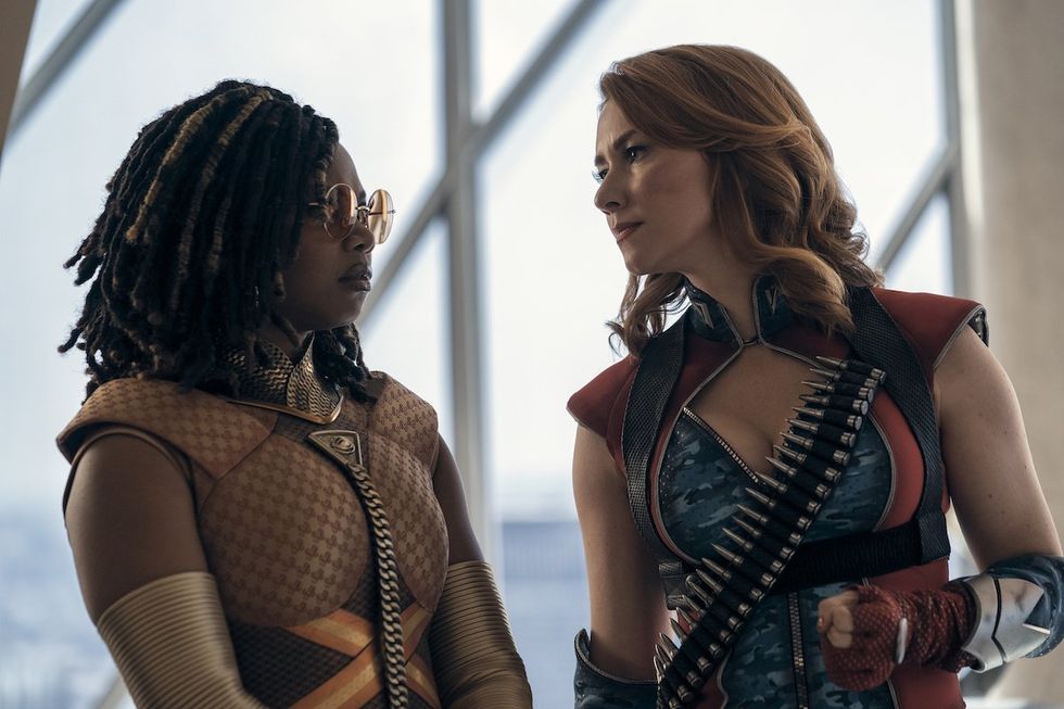 Susan Heyward as Sister Sage and Valorie Curry as Firecracker in The Boys