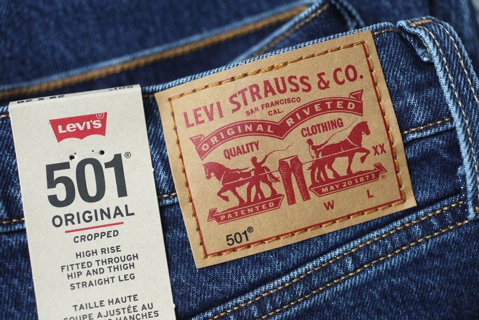 Tags on Levi Strauss & Co. blue jeans
