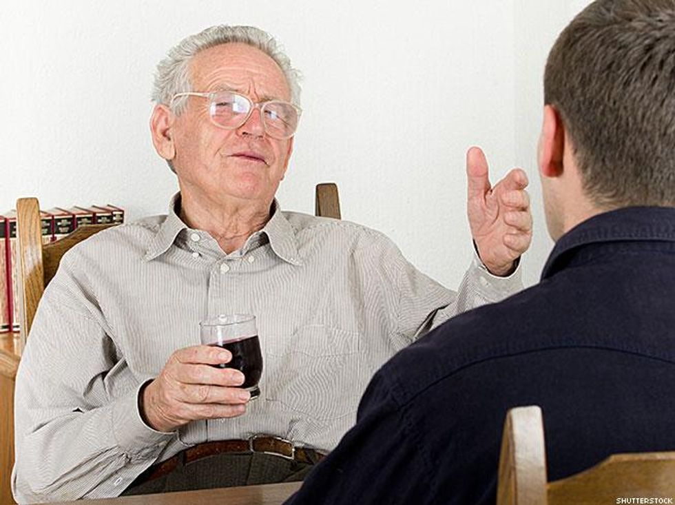 Talking about politics with your drunk uncle and he says, "You people have marriage, what else do you want?"