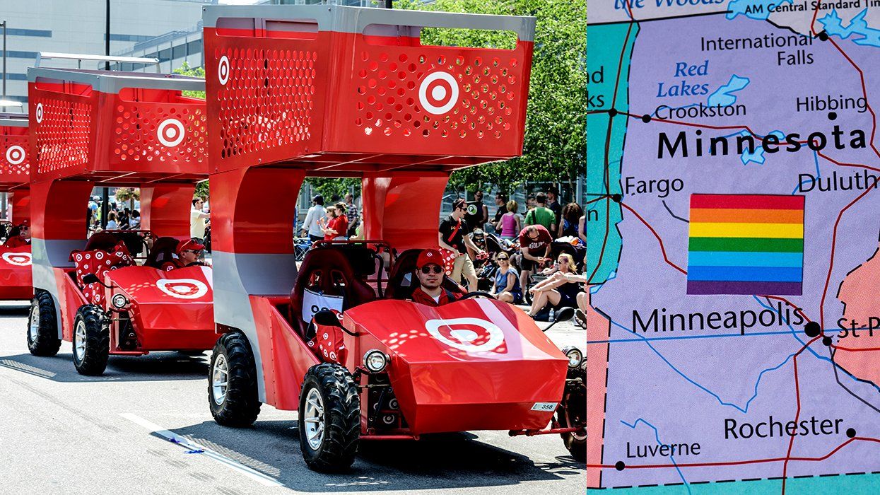 Target vehicles LGBTQIA pride parade map Minnesota rainbow flag Twin Cities