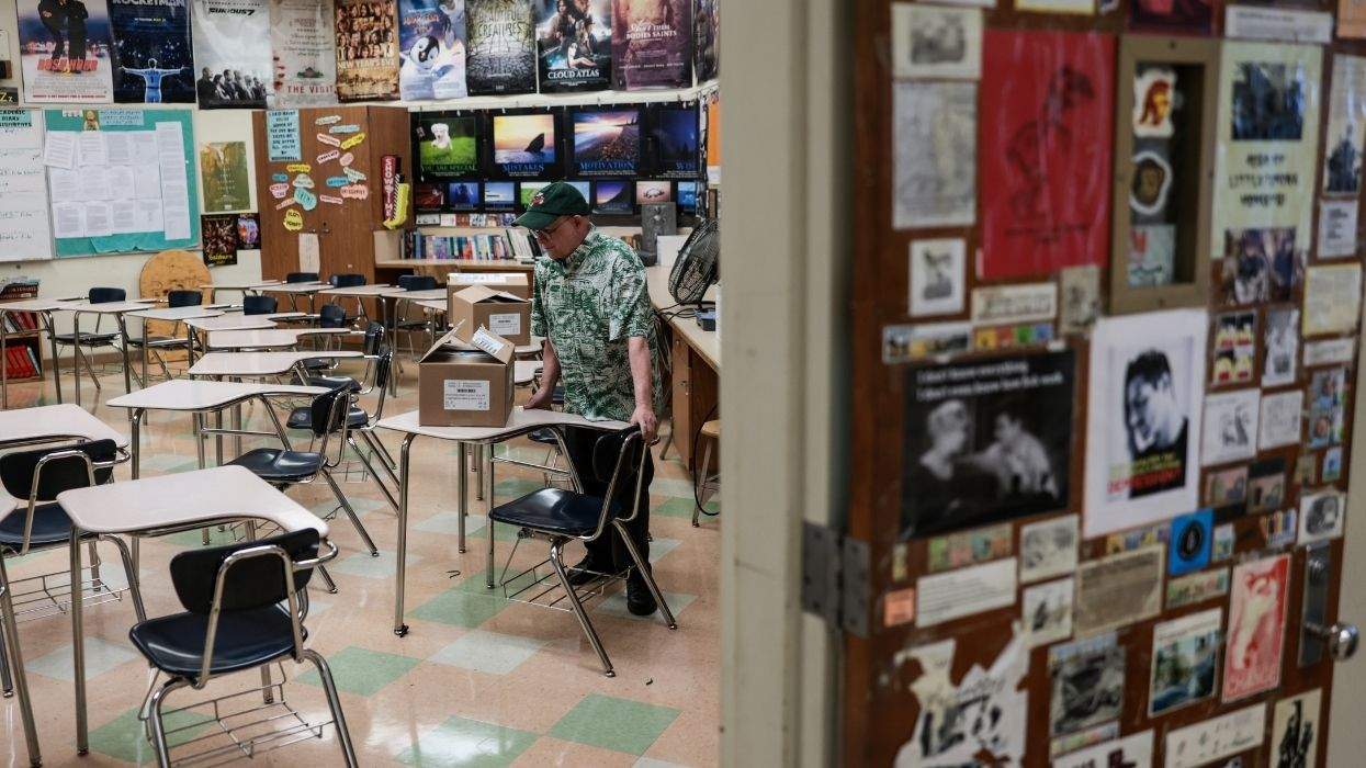 teacher in a school classroom
