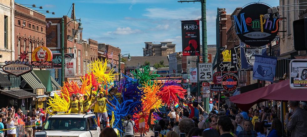 TENNESSEE 2018 Memphis Pride Parade down Beale Street LGBTQIA celebration