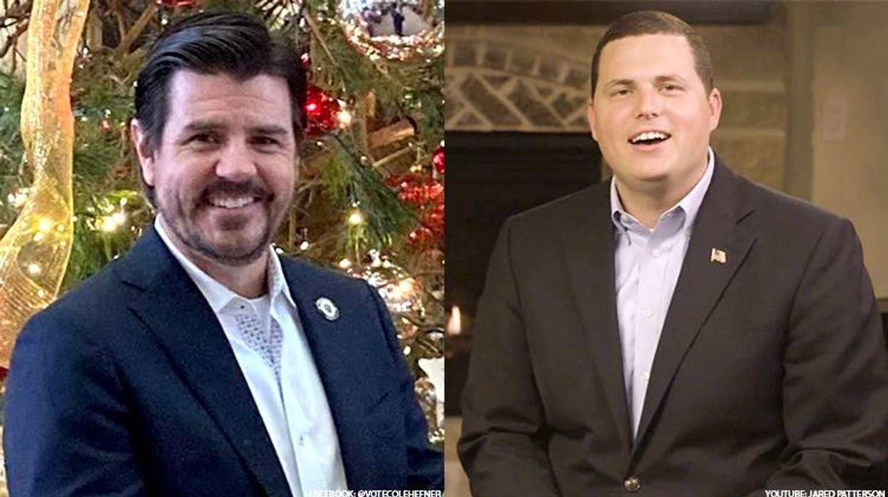 Texas GOP State Reps. Cole Hefner (L) and Jared Patterson