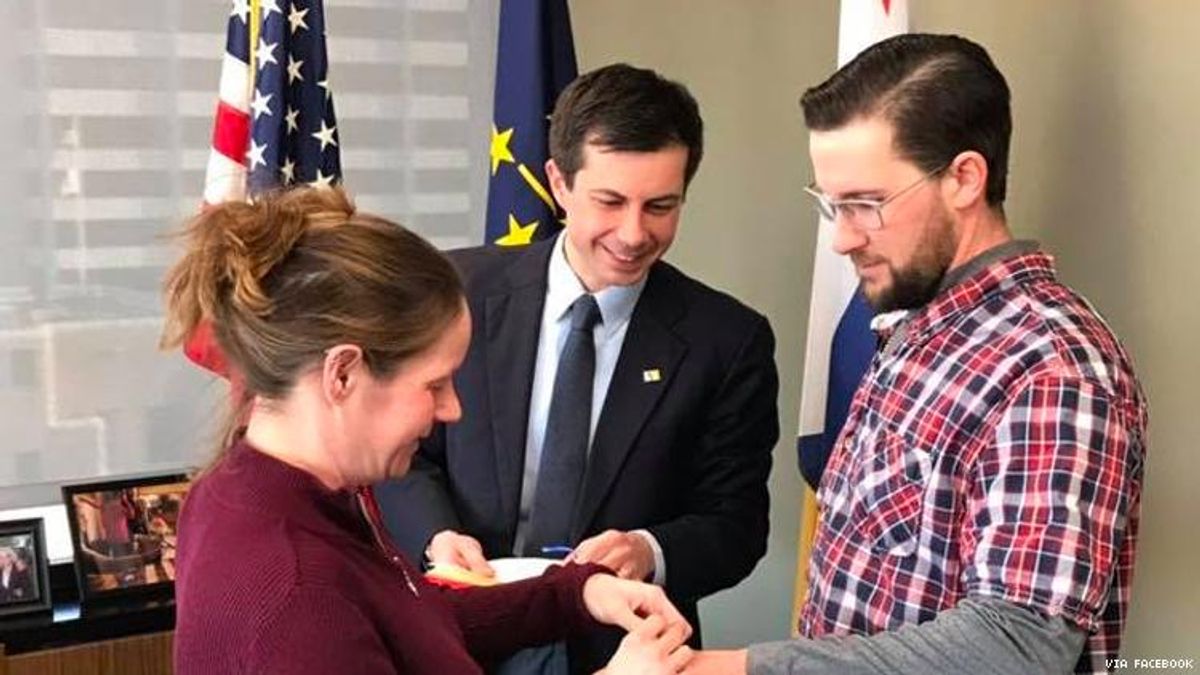 That time Pete Buttigieg stopped everything to marry a pregnant couple