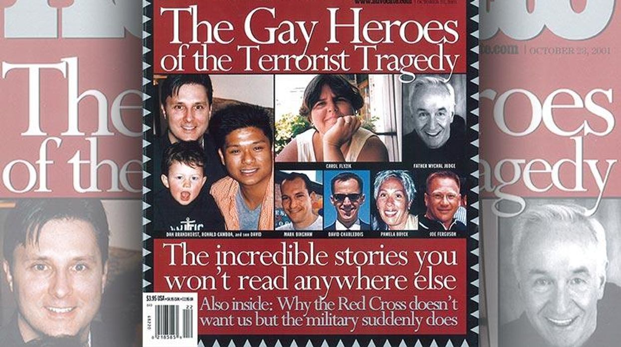 The Advocate September 11 2001 9/11 Cover The Gay Heroes of the Terrorist Tragedy