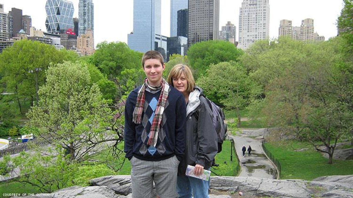 The author and his mother in Central Park.