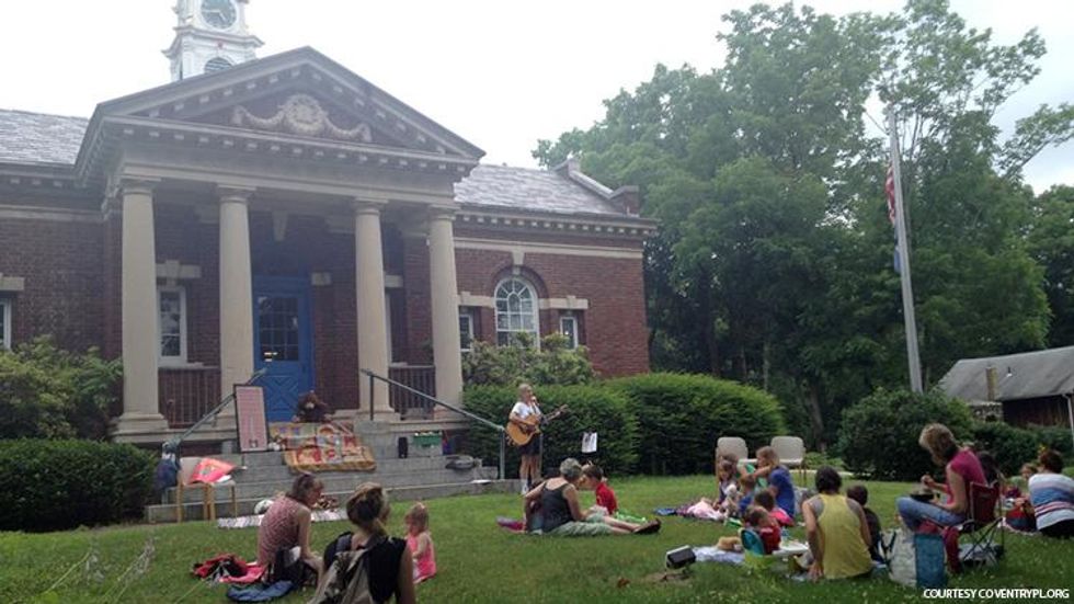 The Booth & Dimock Memorial Library in Coventry, CT
