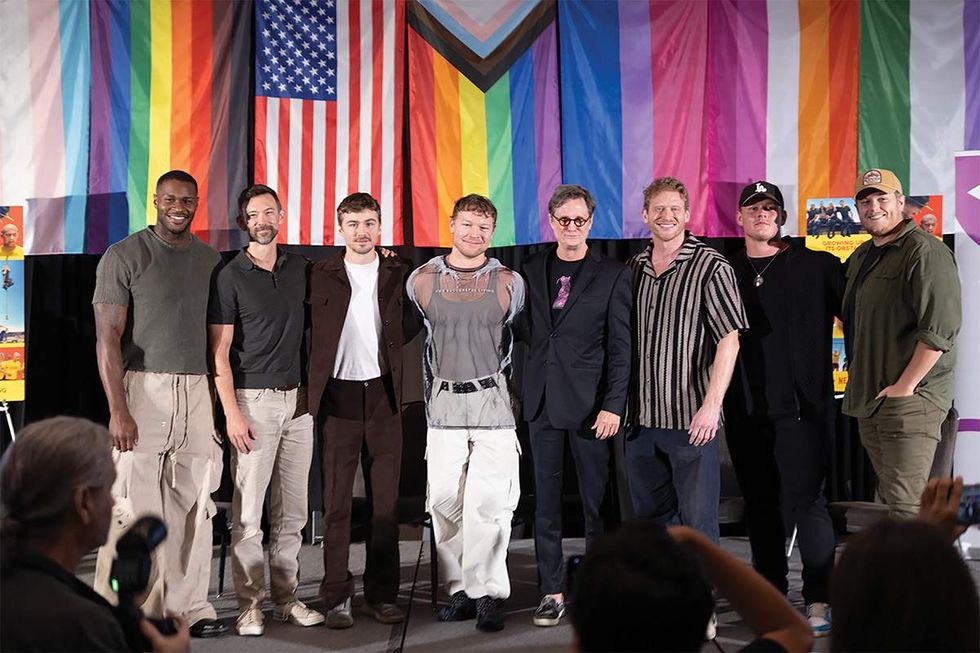 The cast of Boots at the Association of LGBTQ+ Journalists