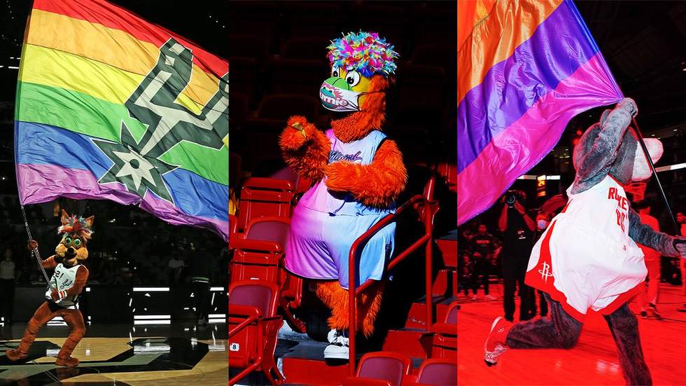 The Coyote, San Antonio Spurs; Burnie, Miami Heat; Clutch the Bear, Houston Rockets