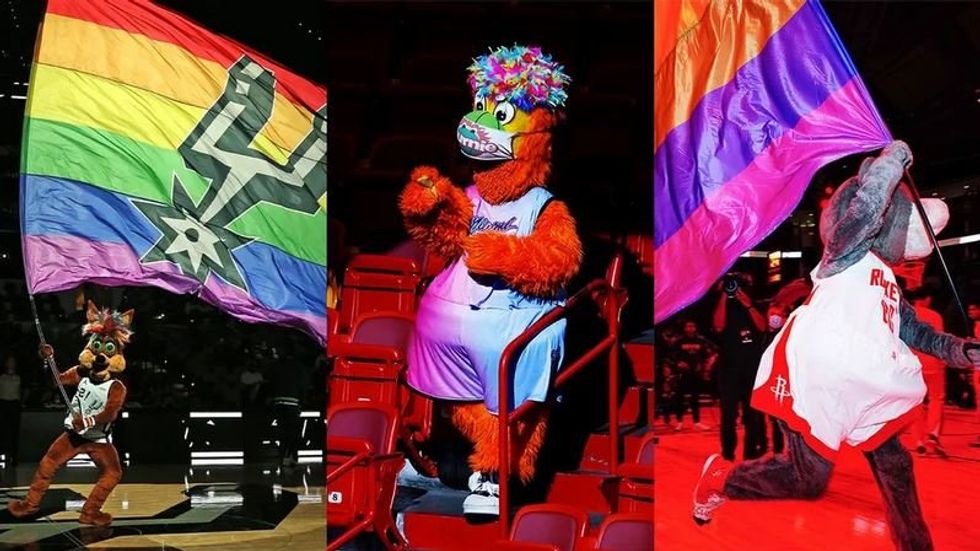 The Coyote, San Antonio Spurs; Burnie, Miami Heat; Clutch the Bear, Houston Rockets