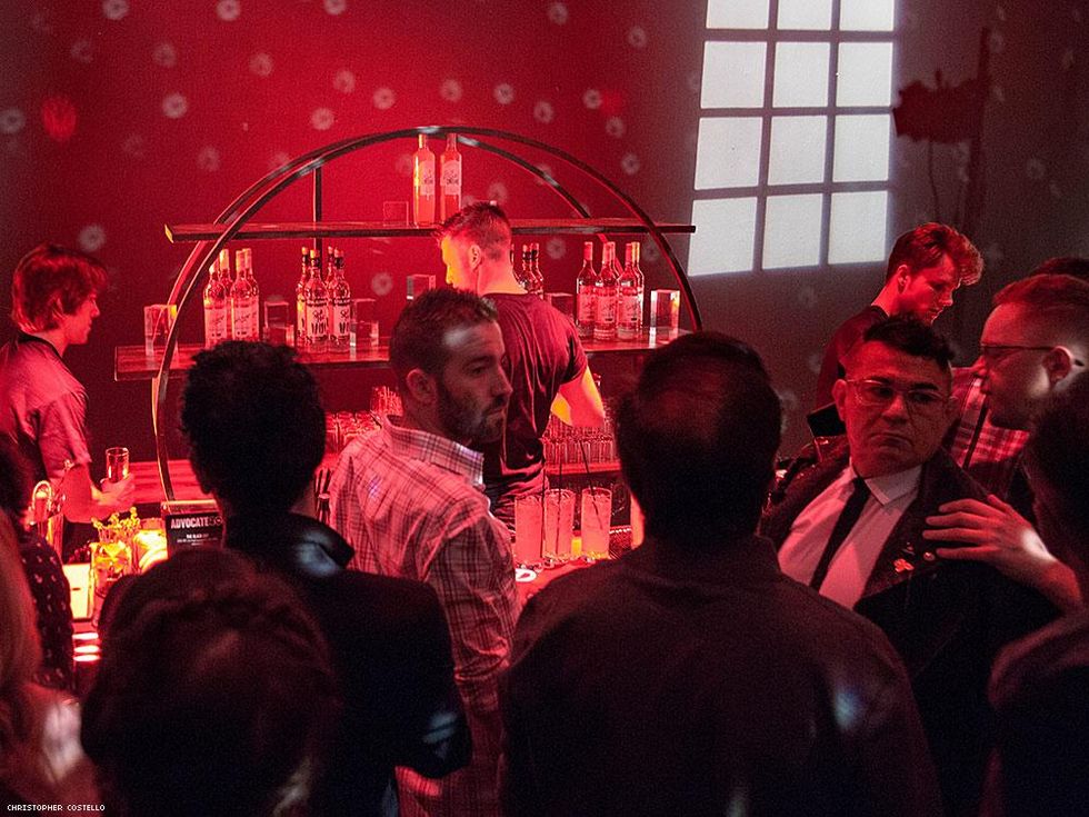 The crush at the Stoli bar