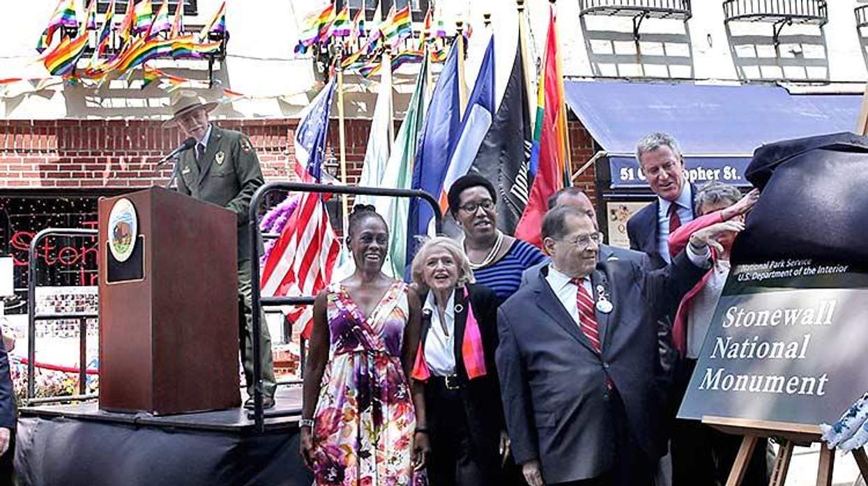 The dedication of the Stonewall National Monument outside the Stonewall Inn