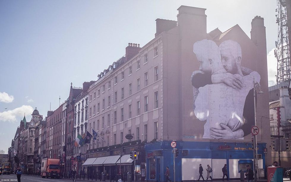 The Dublin mural mounted before the referendum that allowed same-sex marriage in Ireland