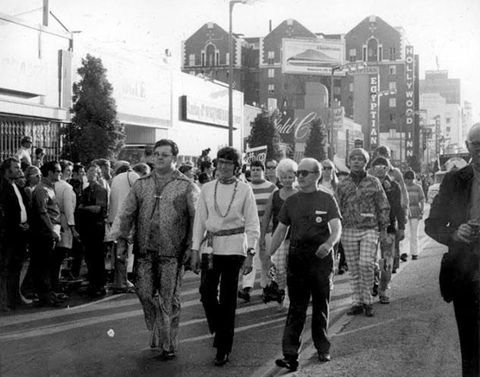 The first Christopher Street West pride parade in Los Angeles, 1970