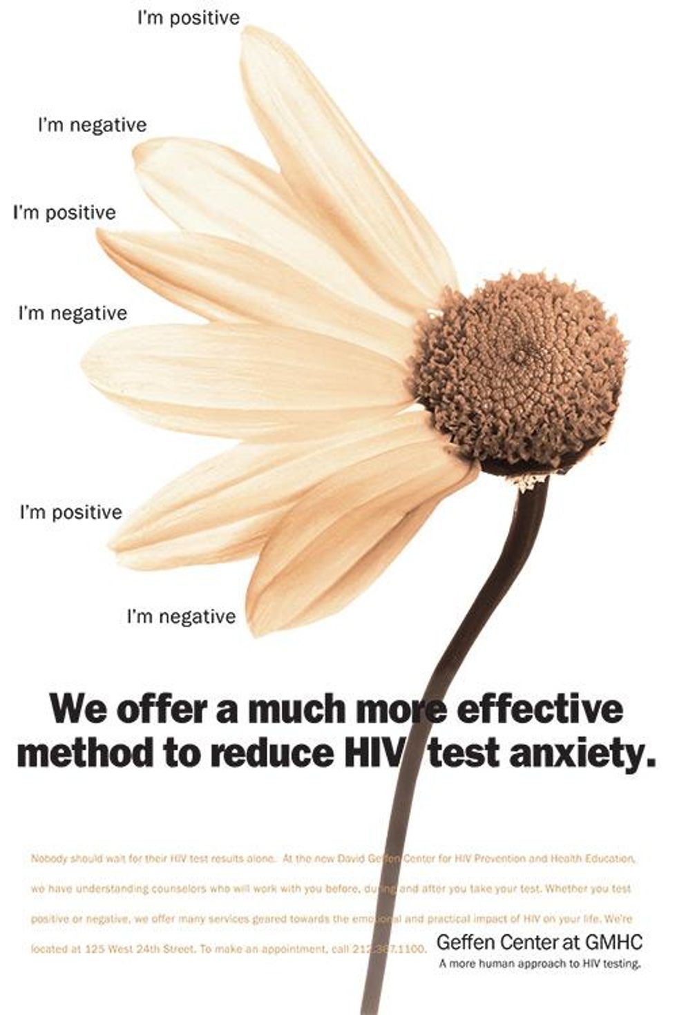 The first poster campaign promoting HIV testing at the David Geffen Center for HIV Prevention and Health Education (1997).