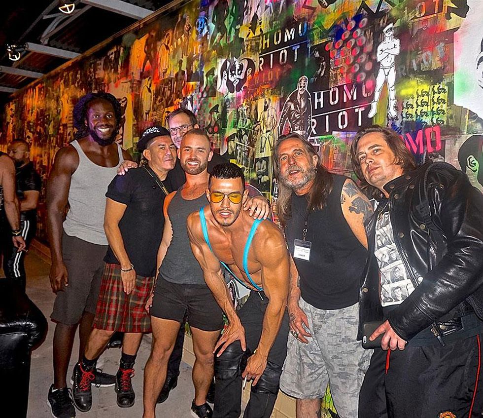 The gang's all here including art star Ruben Esparza in the plaid kilt.