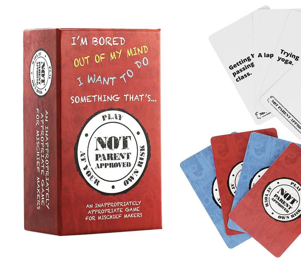 The genius premise behind the award-winning, Not Parent Approved Card Game (letting the kids behave inappropriately) is a great way to the get the entire family\u2019s noses out of their devices and connect.