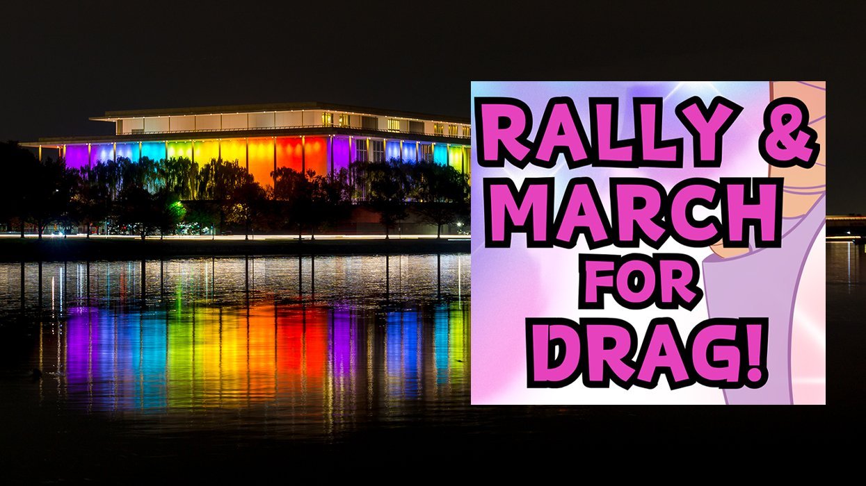 The Kennedy Center Washington DC illuminated rainbow recognition Kennedy Center Honors Drag artists organize rally flier