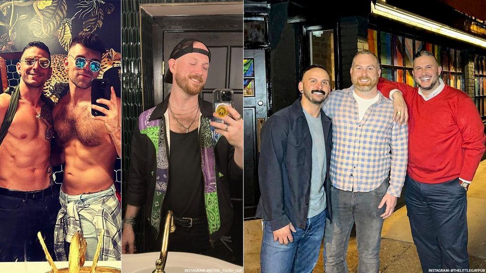 The Little Gay Pub selfies and owners Dusty Martinez, Ben Gander and Dito Sevilla.
