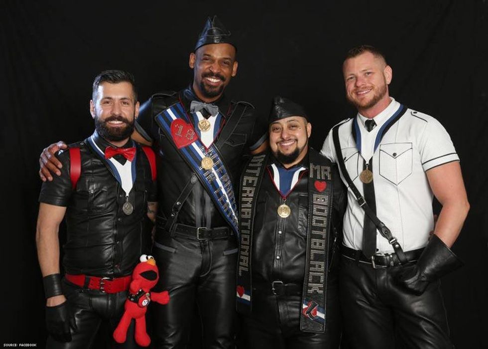 The new Mr. Leather 2018: James Lee (Mr. Kentucky Leather 2017), above center left.