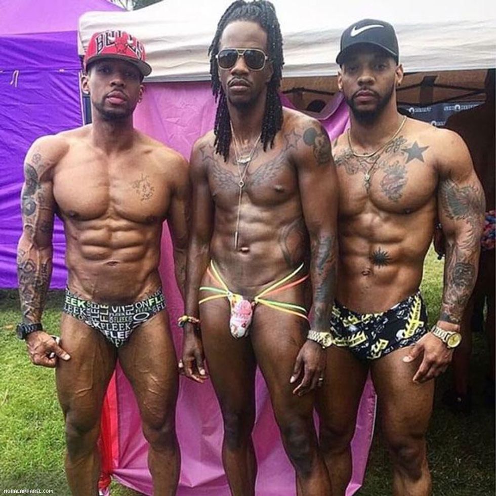 The NoRal Apparel On Fleek Brief, Ice Cream Jock, Boss Bitch Brief. Models: Johnnell, Jamari, Tyrone