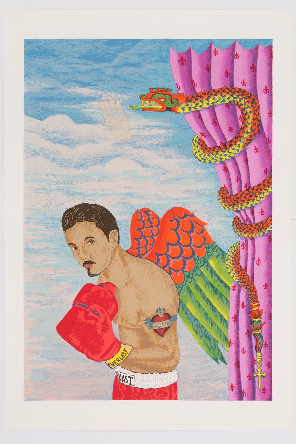 The painting Angel Baby by Teddy Sandoval from 1995