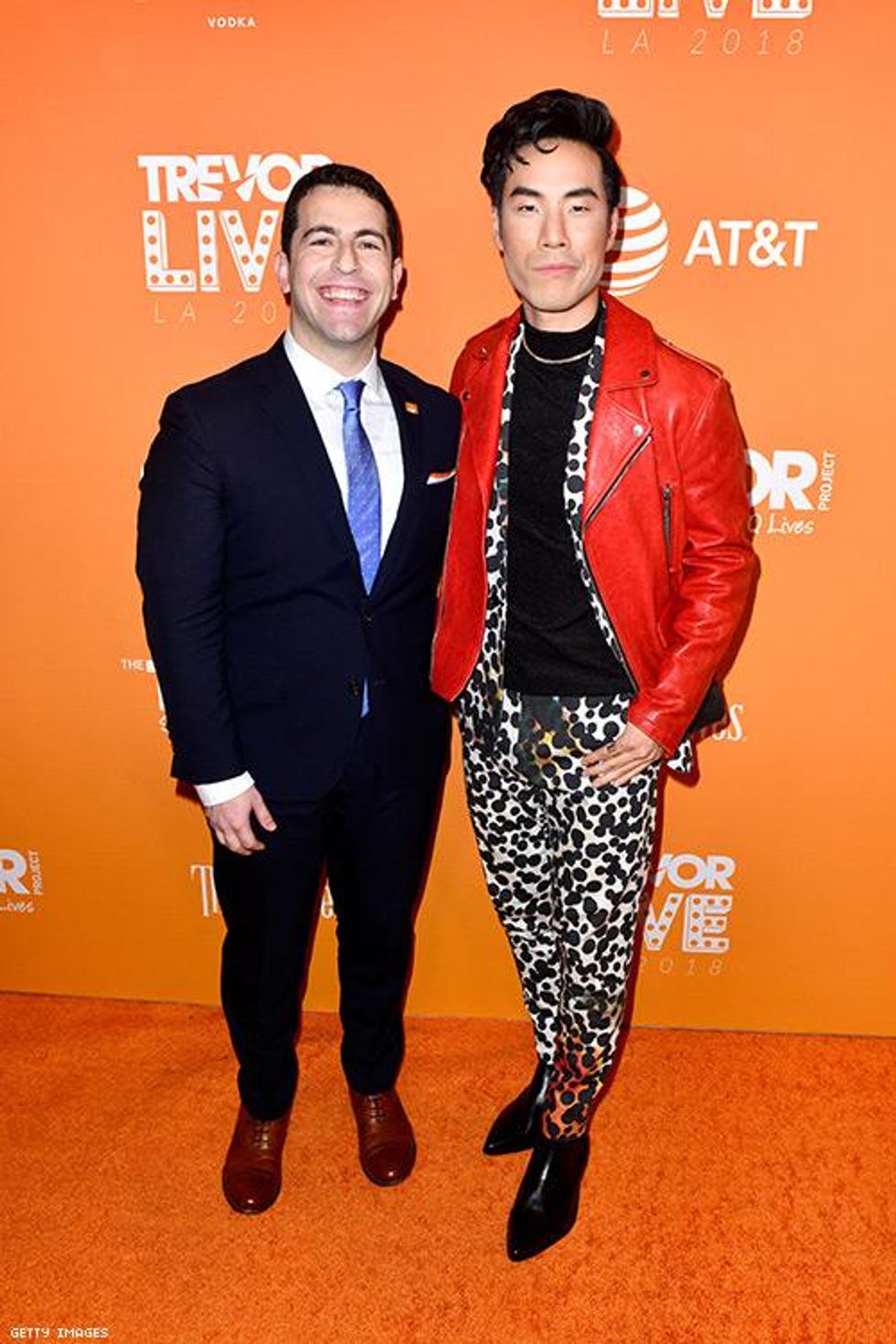 The Trevor Project CEO & Executive Director Amit Paley (L) and Eugene Lee Yang