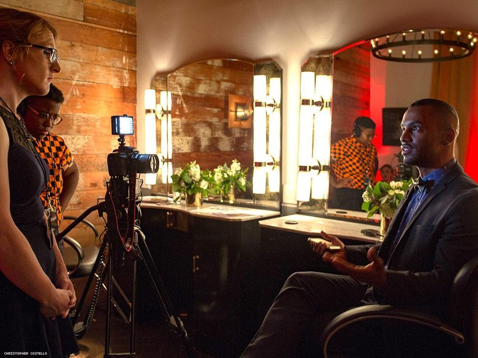 The video team interviews Darryl Stephens