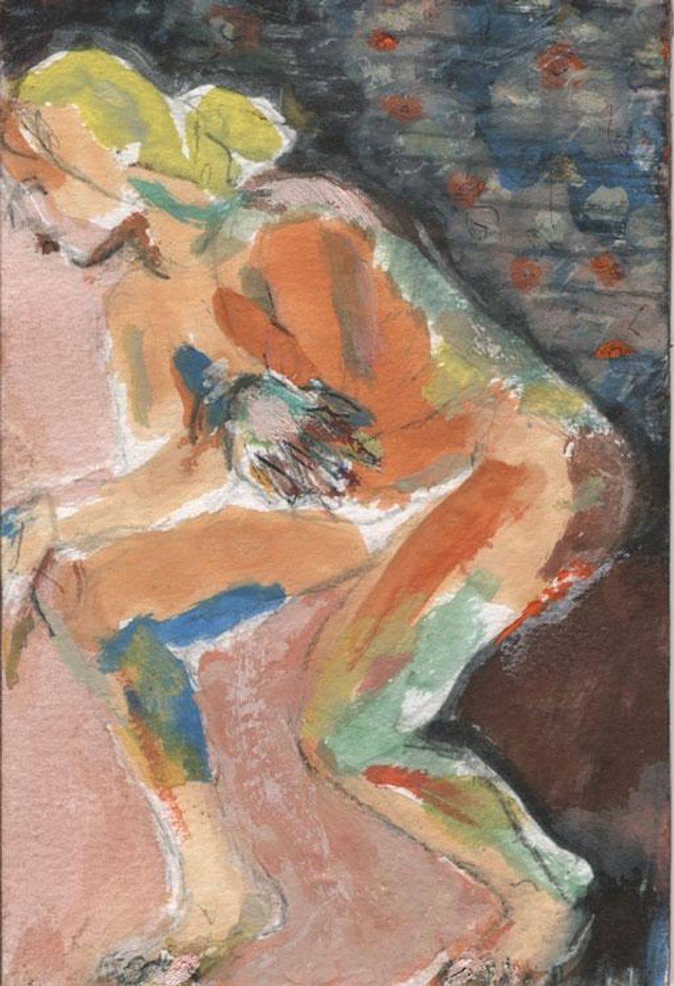 "The Wait," watercolor, ink, and pencil on paper