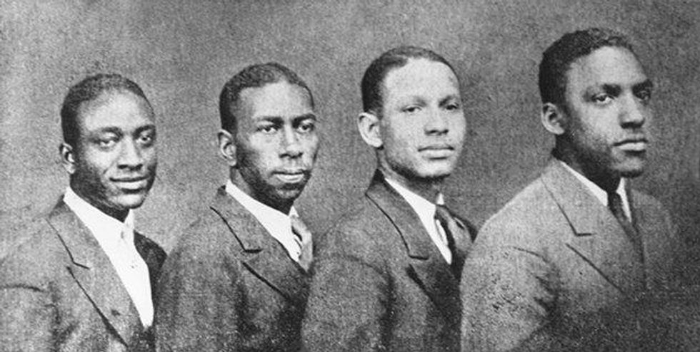 The Wilberforce Quartet, 1933. Rustin pictured at far right. Courtesy Bayard Rustin Estate.