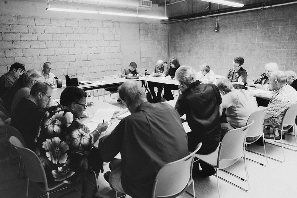 The workshop in progress.