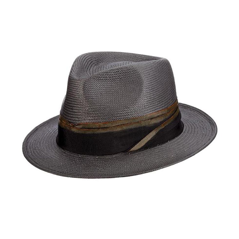 They\u2019ll flip their lid for this handsome black Tribeca Straw Fedora by Brooklyn Hats. ($72, TenthStreetHats.com)