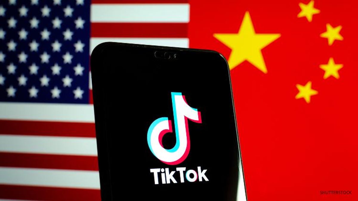 TikTok with Chinese and American flags