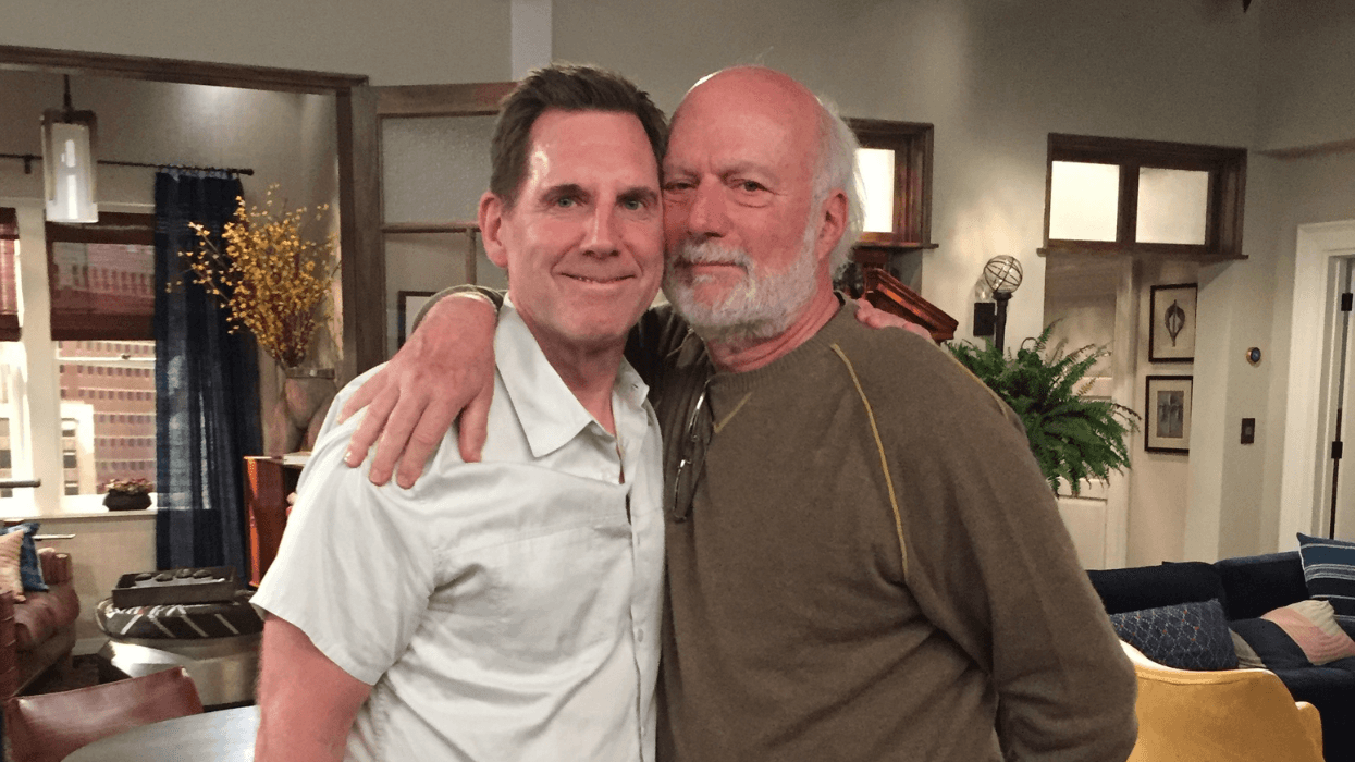 Tim Bagley and James Burrows pose together for a photo.