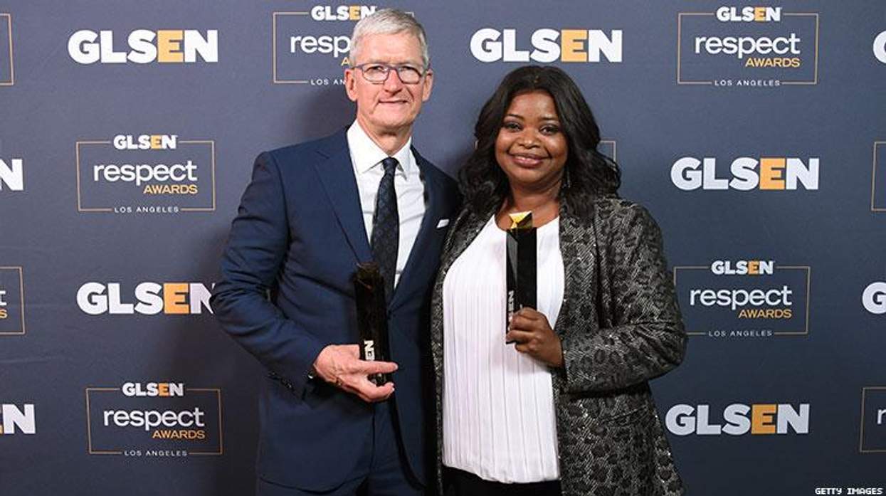 Tim Cook and Octavia Spencer