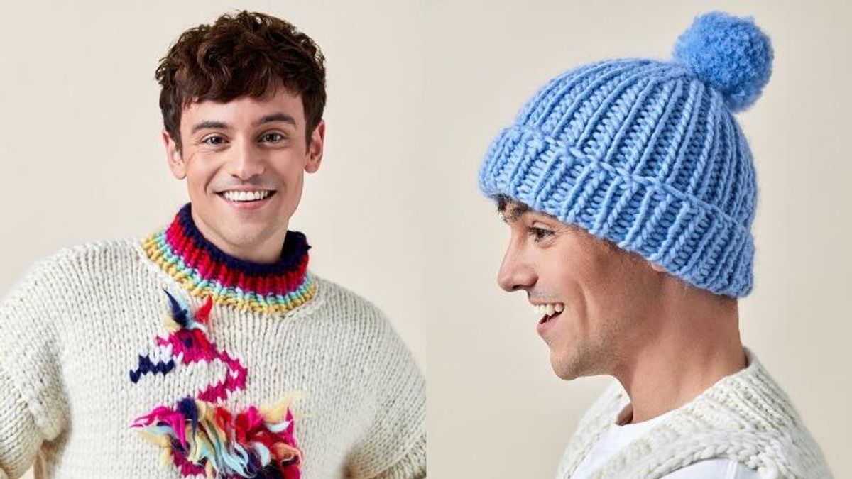 Tom Daley with his new line 
