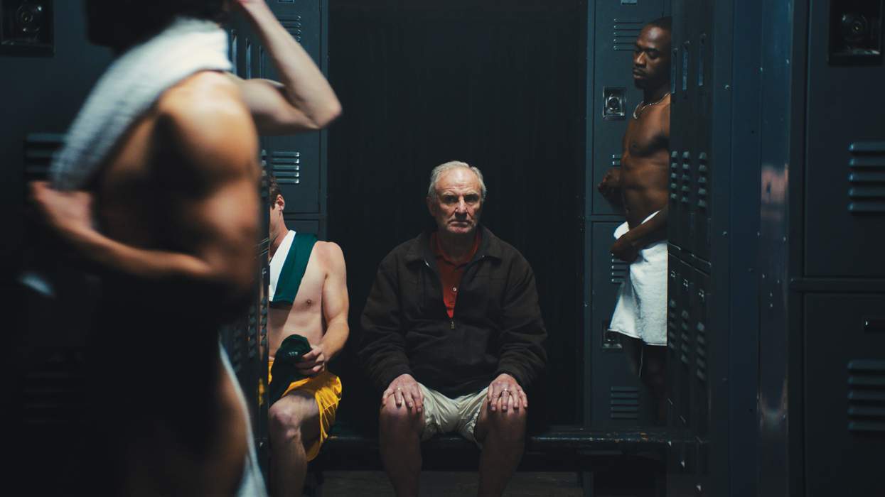Tony Powell in a locker room scene from The Last Guest of the Holloway Motel