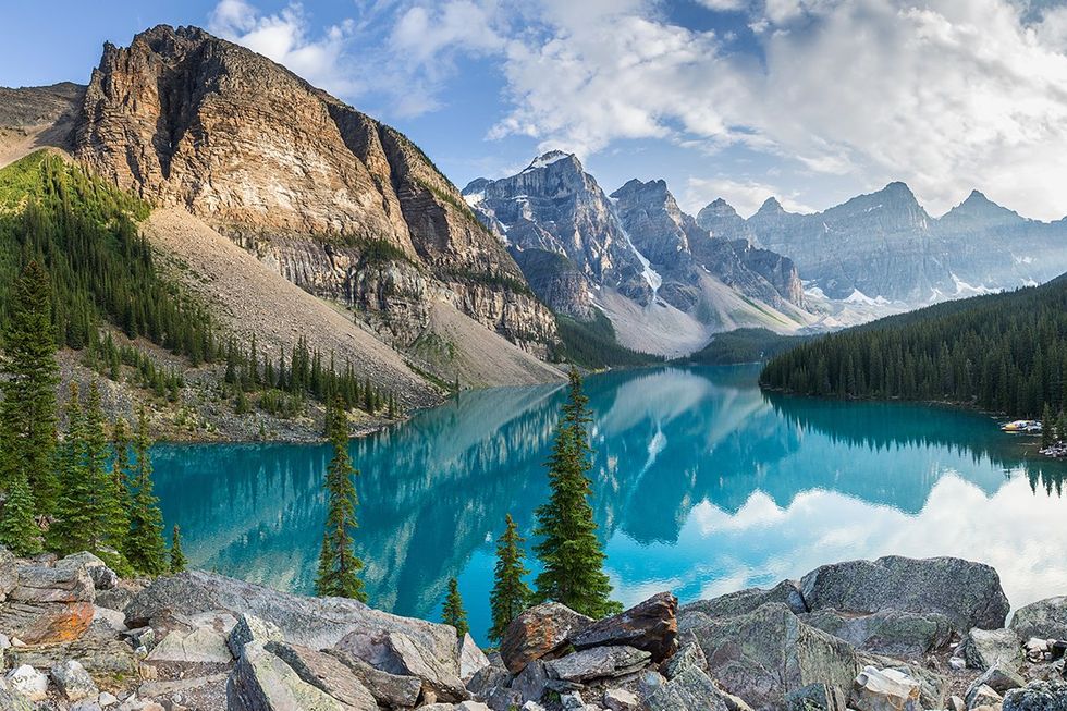 Top 15 safest countries for LGBTQ+ travelers - Moraine Lake in the stunning Valley of the Ten Peaks in Banff National Park, Alberta, Canada