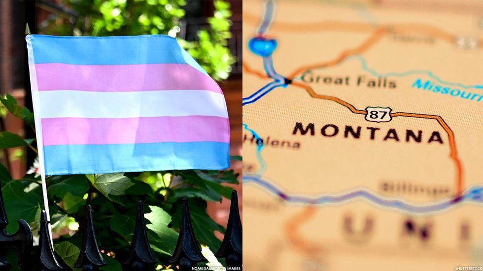Trans flag and Montana map