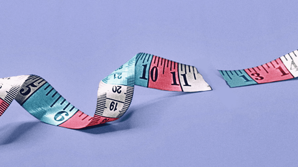 Trans flag colored tape measurer