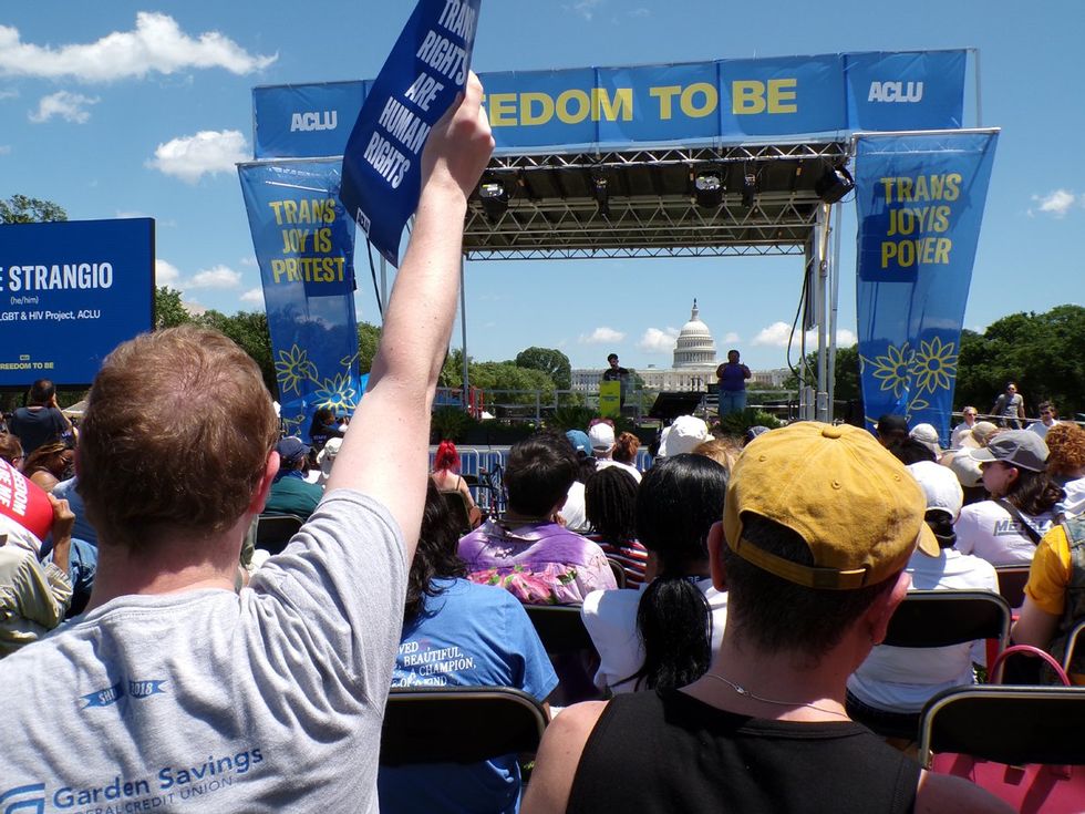 Trans Pride DC 2025 weekend festivities including ACLU Freedom to Be Monument