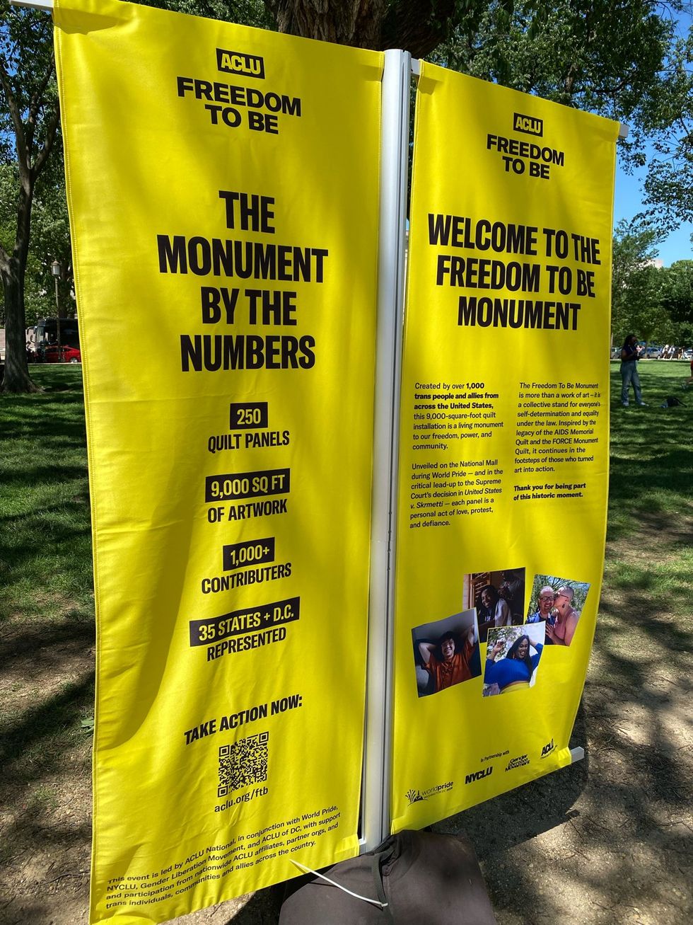 Trans Pride DC 2025 weekend festivities including ACLU Freedom to Be Monument