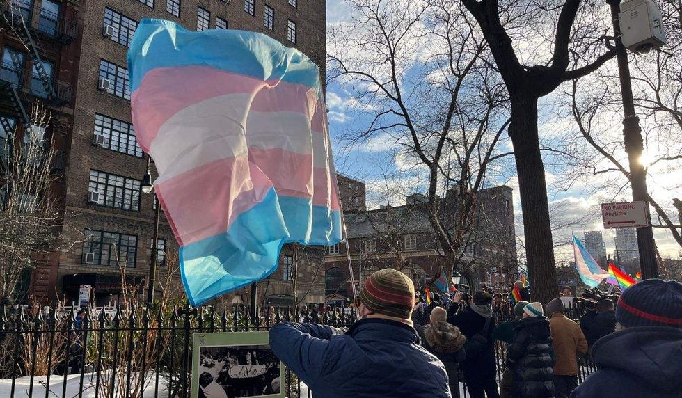trans pride flag at stonewall